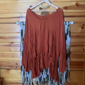 Free People Gauze Peasant Top